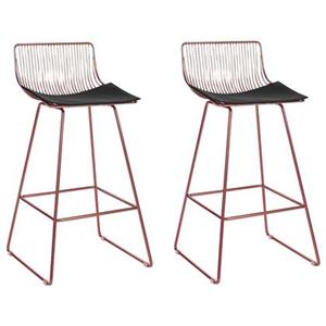 Beliani FREDONIA Set van 2 barstoelen RosÃ©goud