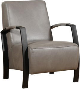 ShopX Leren fauteuil glory 768 grijs, grijs leer, grijze stoel