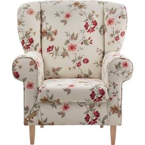 Home affaire Fauteuil Asino met pied-de-poule overtrekstof, naar keuze met hocker (set)