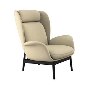 FLEXLUX Oorfauteuil Padova Stijl & comfort, organische vorm, geïntegreerde lendesteun, eikenhouten voet