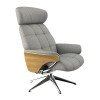 FLEXLUX Relaxfauteuil Relaxchairs Skagen Rug- en hoofdeindeverstelling, voet zwart, armleuning eik, draaibaar