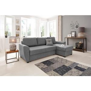 Home affaire Ecksofa "Quin", mit Bettfunktion, Bettkasten und Zierkissen, mit Federkern