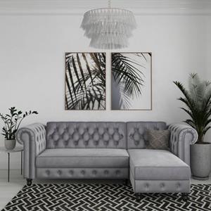 Dorel Home Ecksofa Felix, mit Bett-Funktion, Recamiere beidseitig montierbar, Sitzhöhe 46 cm