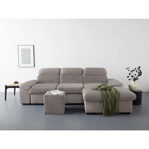 COTTA Ecksofa "Lola", (Set, mit Hocker), mit Hocker & Kopfteilfunktion, wahlw. Bett- und Armteilfunktion