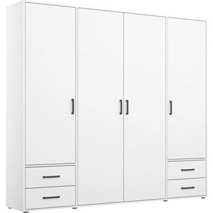 rauch Draaideurkast Kledingkast kast garderobe linnenkast VOYAGER moderne grepen in grijs metallic met buitenlades made in germany