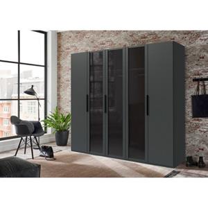 Fresh To Go Drehtürenschrank "Alicante", Glas mit Wabenoptik im Siebdruck
