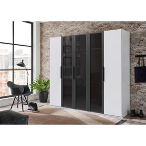 Fresh To Go Drehtürenschrank "Alicante", Glas mit Wabenoptik im Siebdruck