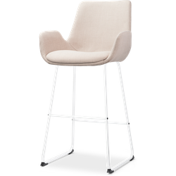 Nolon Nino-Eef barkruk beige - wit onderstel - 75 cm
