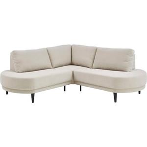 ATLANTIC home collection Ecksofa, wahlweise in beige, mit Wellenunterfederung