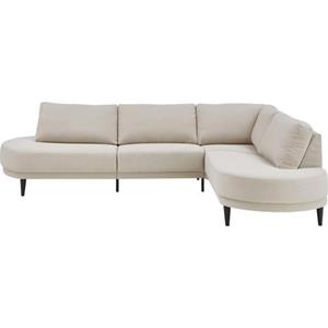 ATLANTIC home collection Ecksofa, wahlweise in beige, mit Wellenunterfederung, rechts/links montierbar