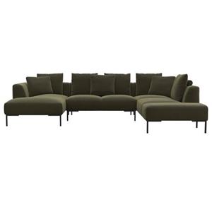 FLEXLUX Ecksofa Sava, Schwarze Metallfüße, mit losen Rückenkissen, Luxuriöses Sitzkomfort