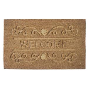 Items Deurmat/droogloopmat kokosvezel welcome sierlijk motief 75 x 45 cm -