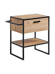 Comad Brooklin 825A FSC onderkast 60cm met handdoekhouder eiken/zwart