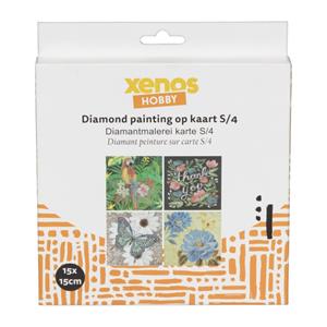 Xenos Diamond paint - kaarten - set van 4
