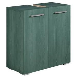 Badplaats Wastafel Onderkast Jupiter 60 x 30 x 60 cm - Groen Houtnerf - Badkamerkast – Staand Wastafelmeubel