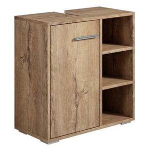 Badplaats Wastafel Onderkast Neptunus 60 x 28 x 60 cm - Bruin Eiken - Badkamerkast – Staand Wastafelmeubel