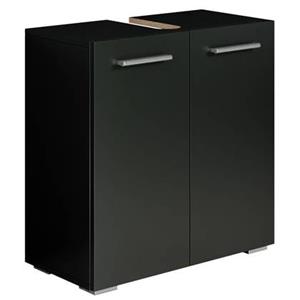 Badplaats Wastafel Onderkast Jupiter 60 x 30 x 60 cm - Zwart - Badkamerkast – Staand Wastafelmeubel