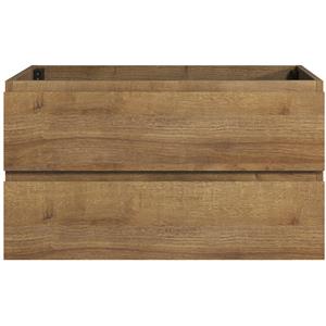 Badplaats Wastafel Onderkast Angela 100 x 48 cm - Eiken - Hangend Wastafelmeubel Met Lades