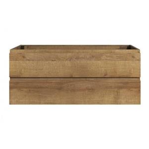 Badplaats Wastafel Onderkast Angela 120 x 48 cm - Eiken - Hangend Wastafelmeubel Met Lades