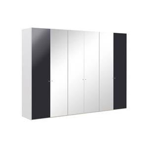 Goossens Kledingkast Easy Storage Ddk, Kledingkast 304 cm breed, 220 cm hoog, 2x draaideur en 4x spiegel draaideur midden