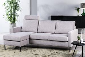 NADUVI Collection 3-zitshoekbank Denisa links/rechts met hoofdsteun | 