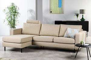 NADUVI Collection 3-zitshoekbank Kimi links/rechts met hoofdsteun | 