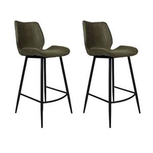 Bronx71 IndustriÃ«le barkruk Barrel olijfgroen eco leer 69 cm -