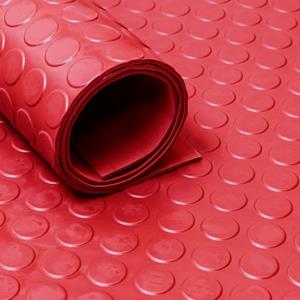 IVOL Rubbermat Op Rol Rood - Noppen 3mm - 120cm Breed