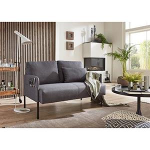 ATLANTIC home collection Sofa "Glenn", mit Seitentasche, Rückenkissen und Wellenunterfederung