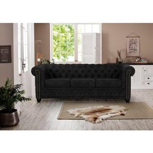 Home affaire Chesterfield-Sofa "Rysum", Chesterfield-Optik, in 2 Bezugsqualitäten, 2 Ausf. schnell lieferbar