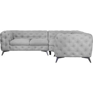 Leonique Chesterfield-bank Glynis luxueuze capitonnage, moderne chesterfield look, kleur van de poten ter keuze