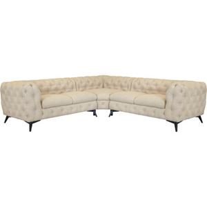 Leonique Chesterfield-Sofa "Glynis", aufwändige Knopfheftung, moderne Chesterfield Optik, Fußfarbe wählbar