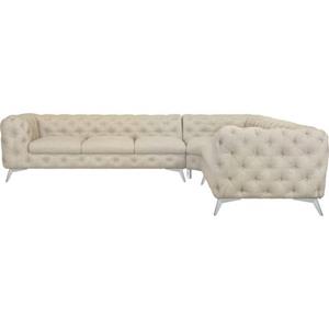 Leonique Chesterfield-Sofa "Glynis", aufwändige Knopfheftung, moderne Chesterfield Optik, Fußfarbe wählbar