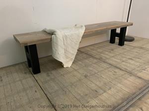 Het Steigerhouthuis Bank Industrieel H poot - 190 x 38,5 x 45 cm