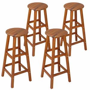 Casaria Barkrukken Set van 4 Acaciahout 76cm