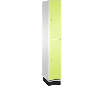 C+P CAMBIO vakkenkast met kledingstang, 2 vakken, kastframe lichtgrijs / deur felgroen, breedte 300 mm