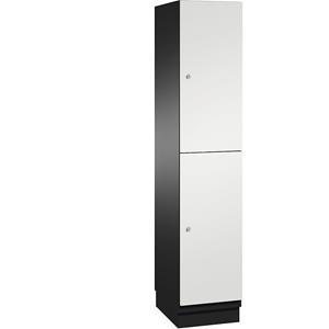 C+P CAMBIO vakkenkast met kledingstang, 2 vakken, kastframe zwartgrijs / deur lichtgrijs, breedte 400 mm