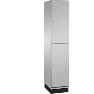 C+P CAMBIO vakkenkast met kledingstang, 2 vakken, kastframe blank aluminiumkleurig / deur blank aluminiumkleurig, breedte 400 mm