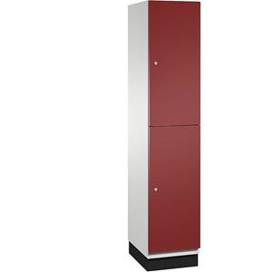 C+P CAMBIO vakkenkast met kledingstang, 2 vakken, kastframe lichtgrijs / deur robijnrood, breedte 400 mm