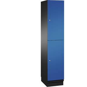C+P CAMBIO vakkenkast met kledingstang, 2 vakken, kastframe zwartgrijs / deur gentiaanblauw, breedte 400 mm