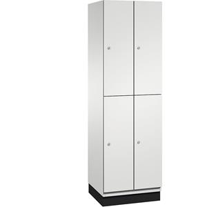 C+P CAMBIO vakkenkast met kledingstang, 4 vakken, kastframe lichtgrijs / deur lichtgrijs, breedte 600 mm