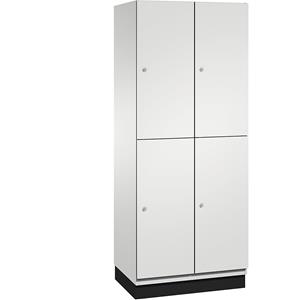 C+P CAMBIO vakkenkast met kledingstang, 4 vakken, kastframe lichtgrijs / deur lichtgrijs, breedte 800 mm
