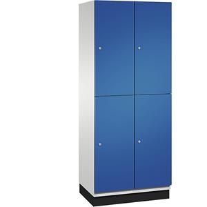 C+P CAMBIO vakkenkast met kledingstang, 4 vakken, kastframe lichtgrijs / deur gentiaanblauw, breedte 800 mm