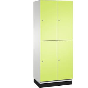 C+P CAMBIO vakkenkast met kledingstang, 4 vakken, kastframe lichtgrijs / deur felgroen, breedte 800 mm