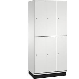 C+P CAMBIO vakkenkast met kledingstang, 6 vakken, kastframe lichtgrijs / deur lichtgrijs, breedte 900 mm