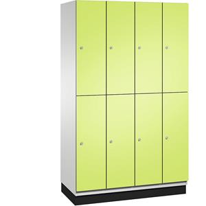 C+P CAMBIO vakkenkast met kledingstang, 8 vakken, kastframe lichtgrijs / deur felgroen