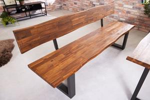 Invicta Interior Bank Genesis bruin 200cm Acacia rugleuning/ 42065