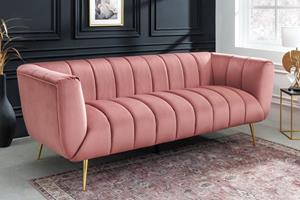 Invicta Interior Sofa NOBLESSE 225cm Fluweel oud roze Gouden/ 43264