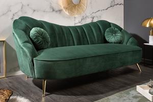 Invicta Interior Sofa Arielle 220cm Fluweel flessengroen/ 40749