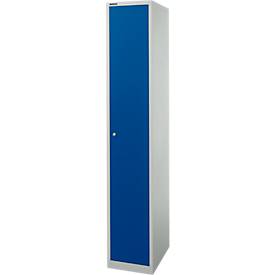 Schäfer Shop Select Garderobekast, 1 vak B 350 mm, 5 vakken met 4 legborden, afsluitbaar, lichtgrijs/gentiaanblauw